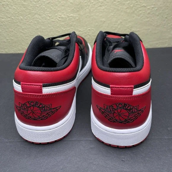 Nike Air Jordan 1 Low Men's Size 12 Shoes Black Gym Red White New 553558-066 nby - Picture 4 of 10